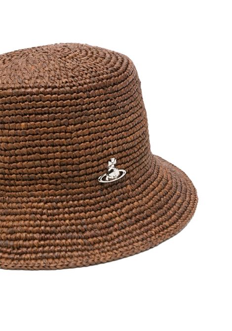 rafia bucket hat woman caramel VIVIENNE WESTWOOD | 81020009-K005NC405